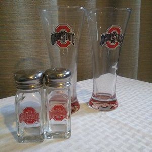 Ohio State 12 oz glasses and Salt & Pepper Shakers